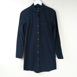 Abercrombie & Fitch Button Up Shirt Dress Size S Blue Long Sleeve Pocket